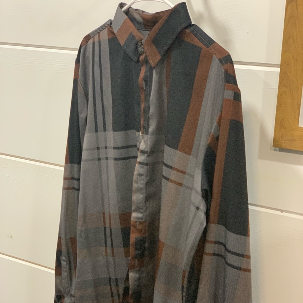 Modern plaid button down